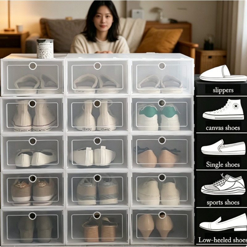 Shoe Box Display - Set di 6 Scatole Trasparenti per