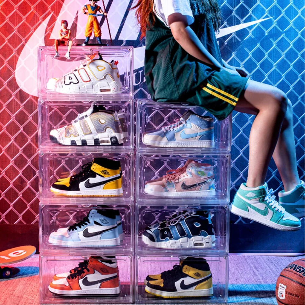 Shoe Box Display - Scatola portaoggetti trasparente ispessita, scatola per